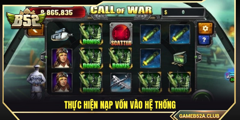 Thao tác chuyển vốn vào tài khoản